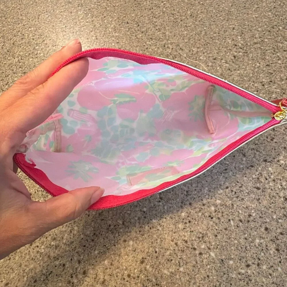 LILLY PULITZER X ESTEE LAUDER Pink Green Floral Lipstick Mascara Print Makeup Zi